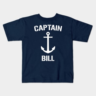 Nautical Captain Bill Personalized Boat Anchor Kids T-Shirt